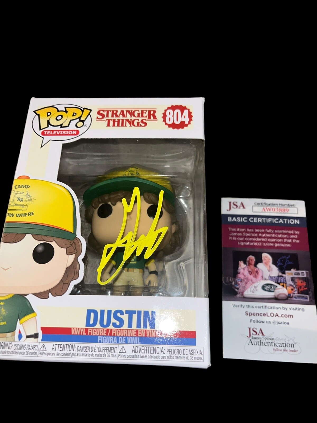 Gaten Matarazzo Autographed Signed Stranger Things Dustin Funko Pop #804 JSA 