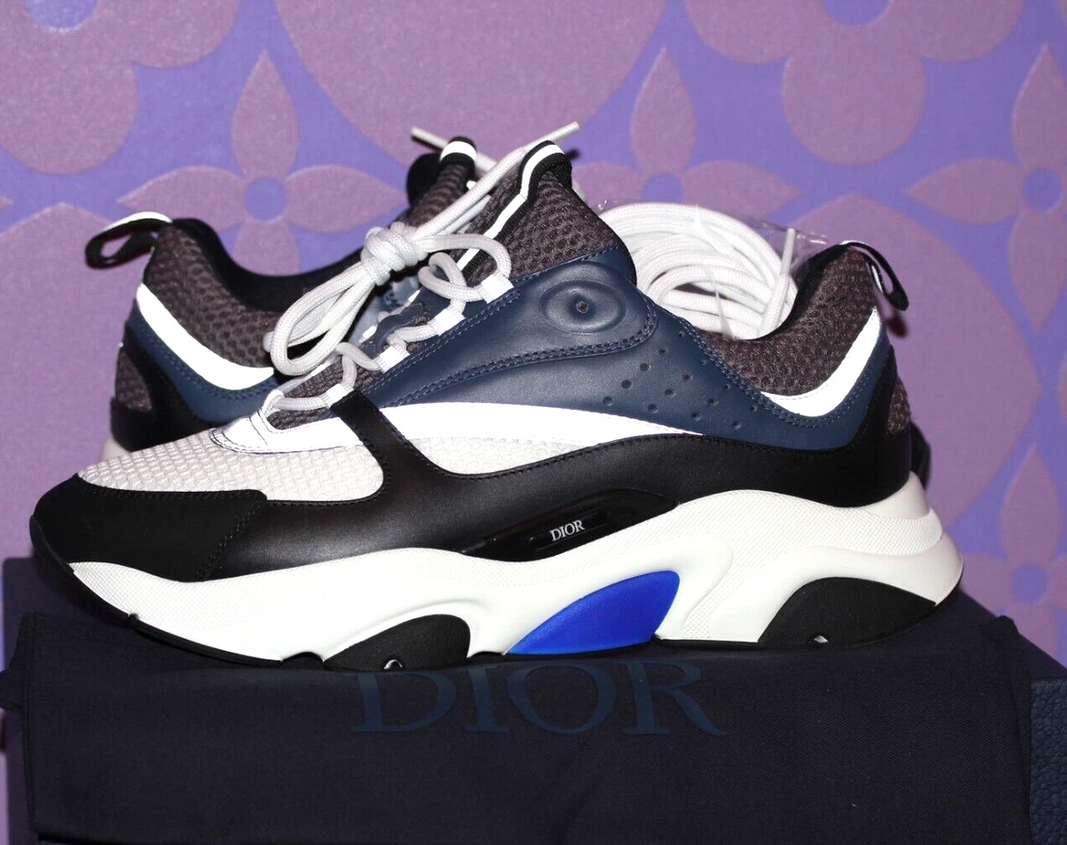 Baskets DIOR B22 bleu noir tricot technique 45 12 LIMIT RARE bo te lot comple