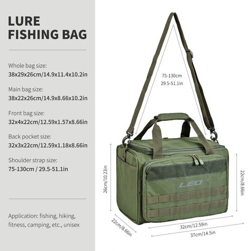 Fishing Tackle Box Bag With Multiple Organized Storage Pockets BE Square Box - Picture 4 of 14