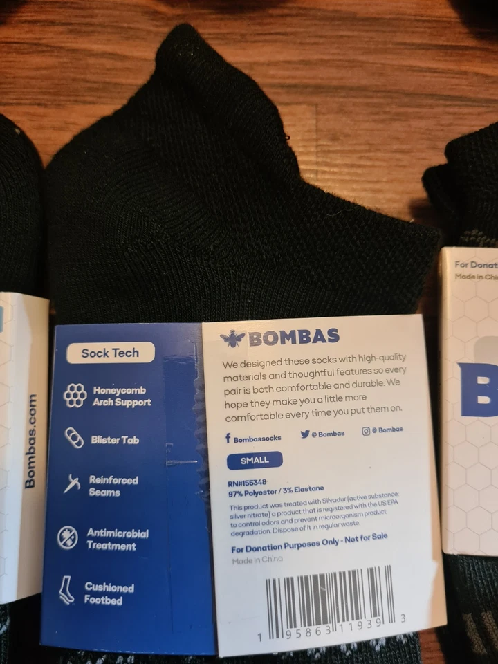 Lot of 6 Bombas Womens Honeycomb Arch Support Socks Low Cut Small S 155348 - Image 3 of 3