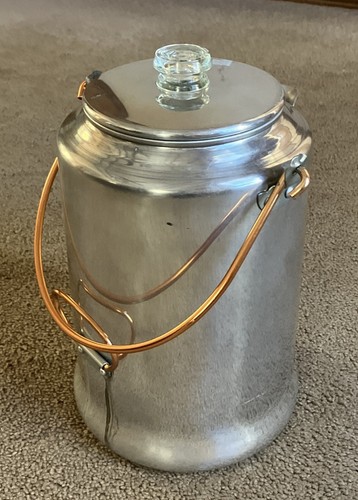 Vtg Sears Service Weight Aluminum 12 Cup Camping StoveTop Percolator Coffee Pot - Picture 5 of 10