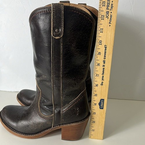 Frye Leather Carmen Pull on Boots Dark Brown women’s size 7.5 - Picture 8 of 10
