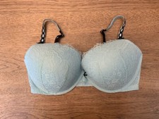 Victoria's Secret Opal Blue Lace 32DD Dream Angels Push Up Padded Bra VS