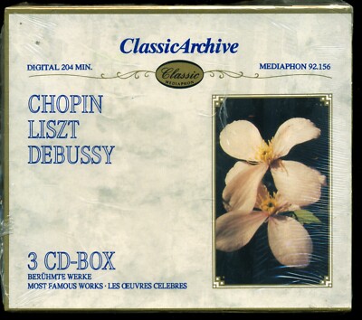 CHOPIN LISZT DEBUSSY BERÜHMTE ORCHESTERWERKE Mediaphon 3-CD-Box Philharm. Orch. 