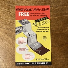 Sylvania Blue Dot Flashbulbs 1955 Advertising Free Photo Album Flyer Vintage