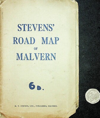 Vintage 40er Jahre ? Stevens Straßenkarte von Malvern Worcestershire findet keinen anderen!