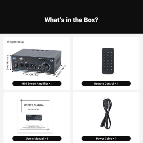 600W AK45 Stereo Audio Home Amplifier Wireless Bluetooth Power Amplifier System - Picture 11 of 13