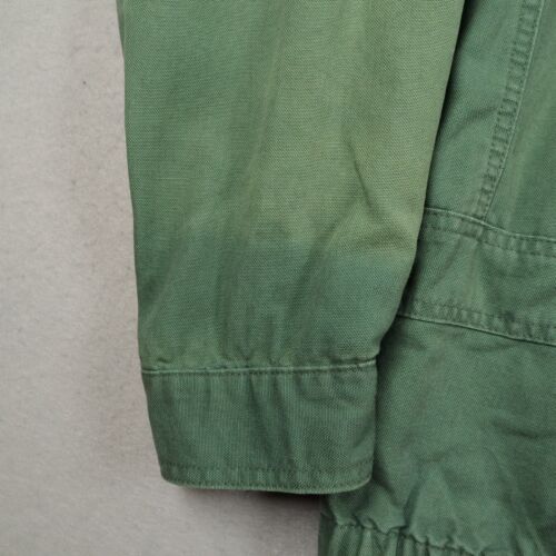 Chaps Ralph Lauren Green Bomber Jacket Men's Large Full Zip Leather Collar Patch - Picture 15 of 17