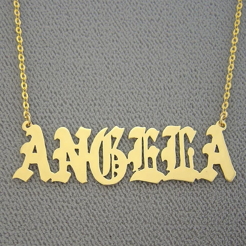 Name necklace shop capital letters