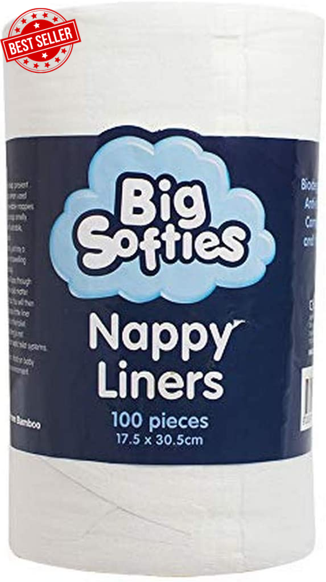 Bamboo Nappy Liners, White, 100 Count Australia