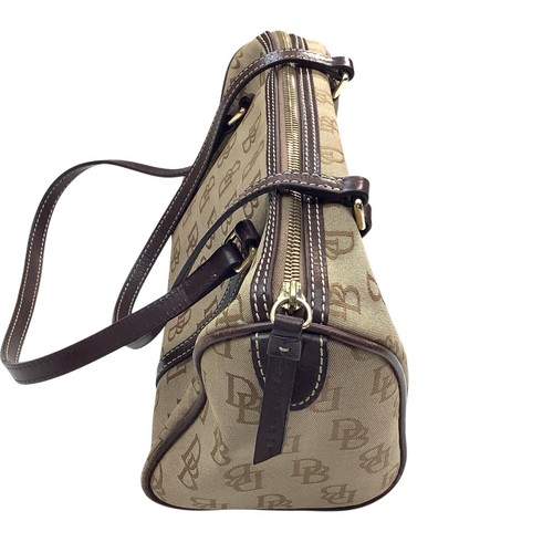 Borsa a mano Dooney & Bourke DB Signature tela piccola canna marrone marrone chiaro - Foto 3 di 15