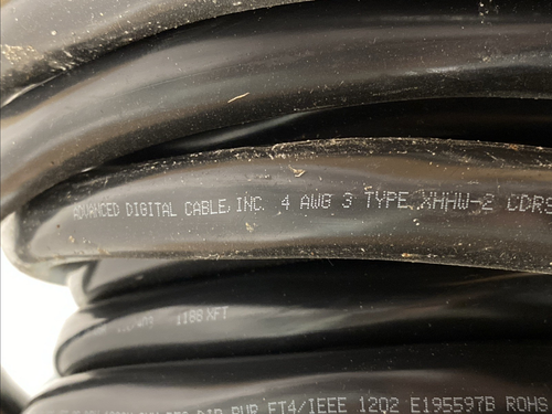 Advanced Digital Cable 3H-0403 4AWG 3C STR BC XLP/PVC XHHW 2 CDRS XLP 600V 25' - Picture 5 of 5