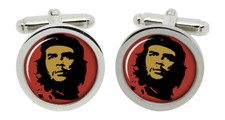 Che Guevara Red Cufflinks in Chrome Box