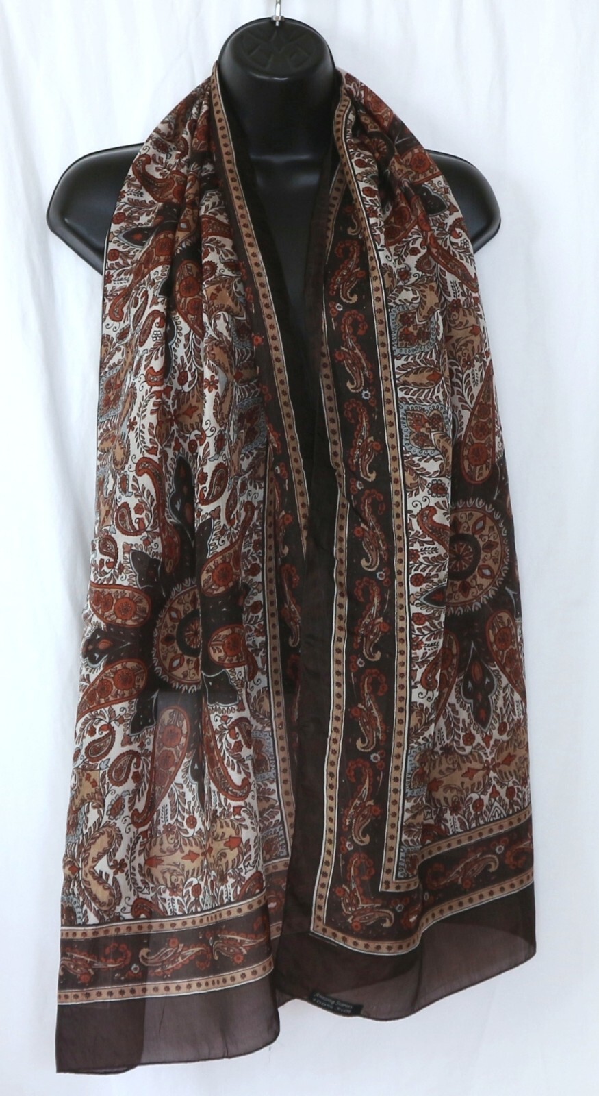AMAZING SCARVES Black/Multi Rectangular Silk Scar… - image 3