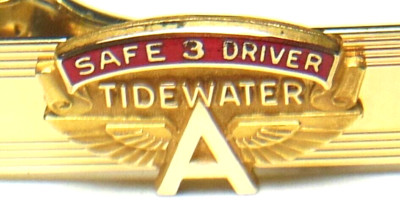   TIDEWATER Gas/Oil Co. employee award Tie clasp bar. FLYING A, VEEDOL, TYDOL