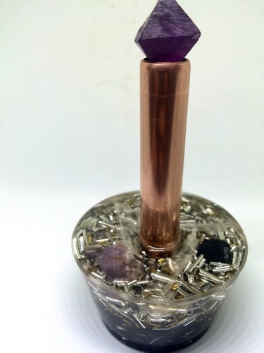 2 Powerful Loaded Petite Orgone Art Mini Cloud Buster Featuring Purple fluorite - Picture 9 of 12