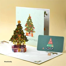 B13-3D Pop Up Christmas Greeting Card (Christ Tree) | Ship Immediately Within US