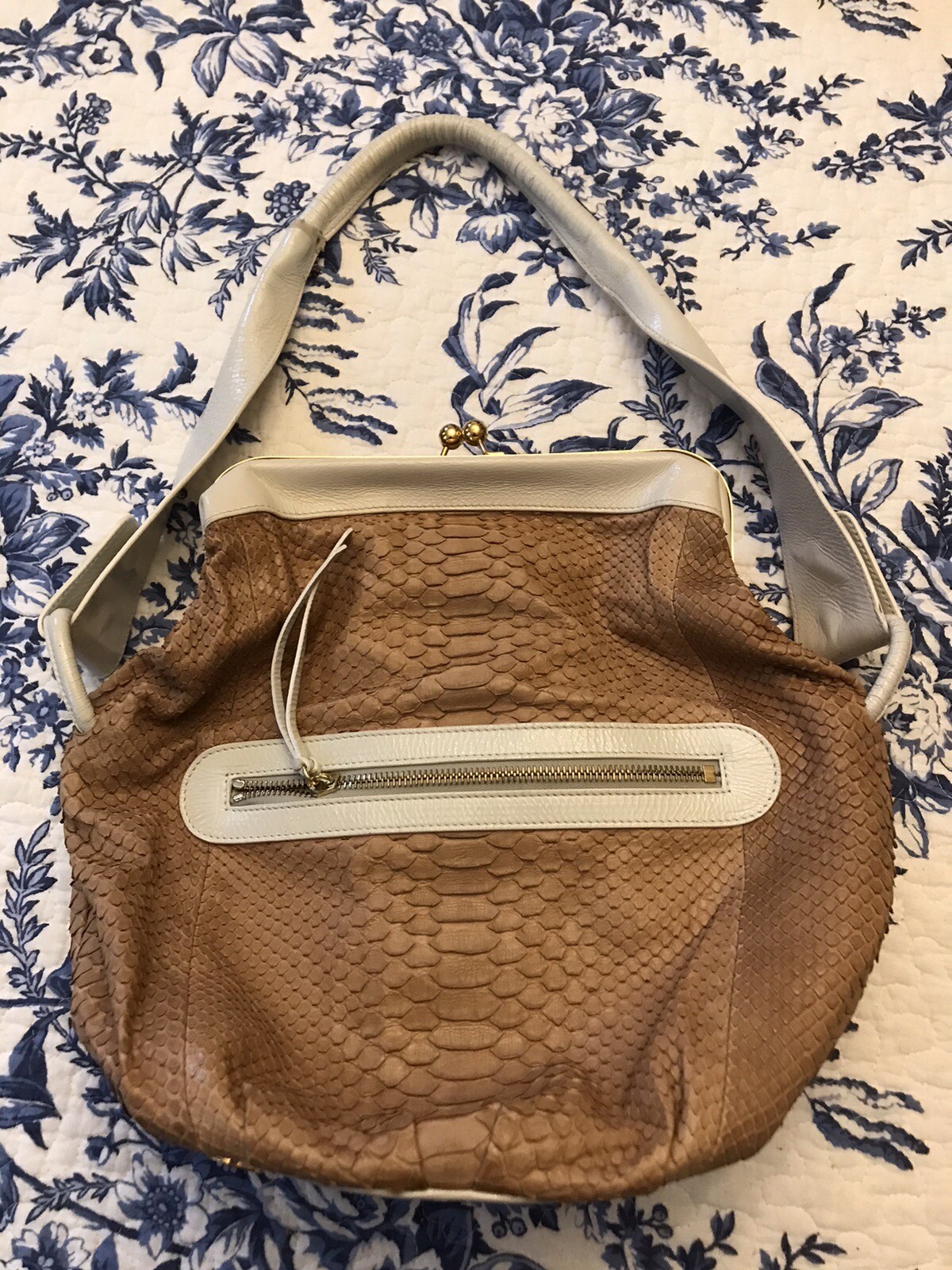 Devi Kroell Pink & White Snakeskin Python  Frame … - image 1