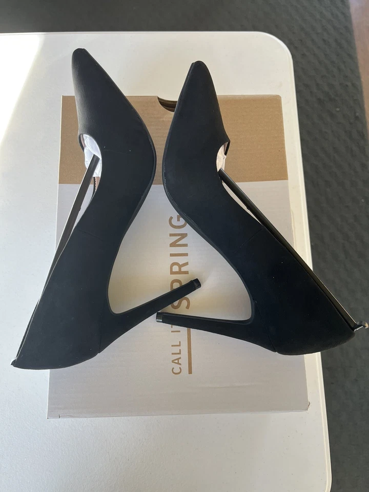 Call It Spring Womens Cute  Suede Heels Black Size 7.5 - Image 4 of 4