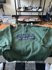 Vintage Walt Disney World WDW Mickey Inc Green Plaid Hoodie Sweatshirt -Adult XL