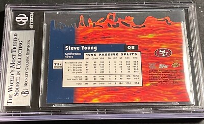 1997 STEVE YOUNG STADIUM CLUB TRIUMVIRATE II REFRACTOR #T2C BGS
