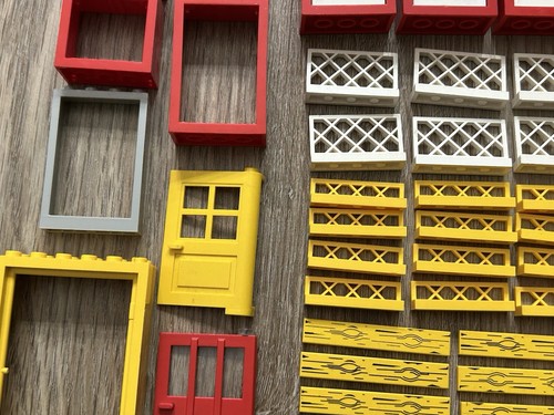 Vintage 90s 80s LEGO Windows Doors Shutters Picket Fence Wood Board House Lot - Picture 5 of 11