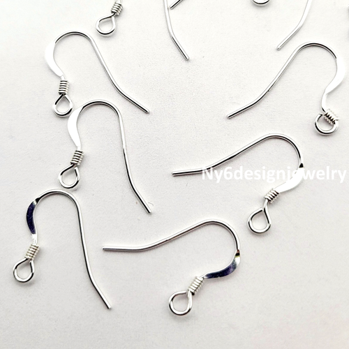 Sterling Silver Earring Findings Earring Hooks Earwire .925 Pure French 20-100pc - 第 5/10 張圖片