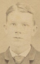 YOUNG MAN IN THREE BUTTON SUIT AND WATCH FOB. CDV.