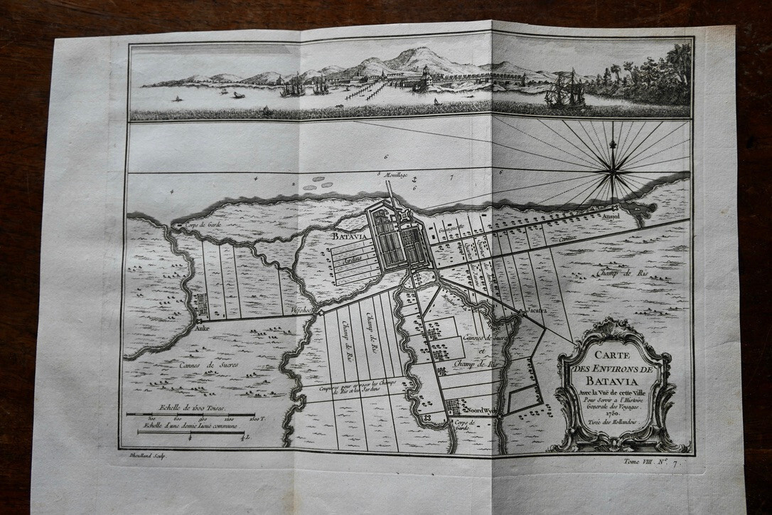 CARTE DES ENVIRONS DE BATAVIA, , INDONESIE , 1750