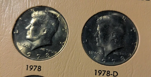 1978 P and 1978 D Kennedy half dollar BU UNCIRCULATED FROM ROLL  (2 COINS)