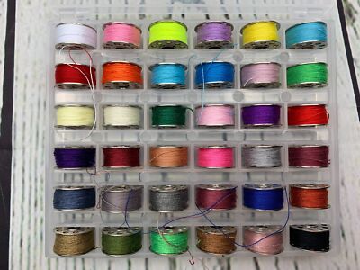 36Pcs Bobbins and Sewing Threads with Bobbin Case for Multiple Sewing