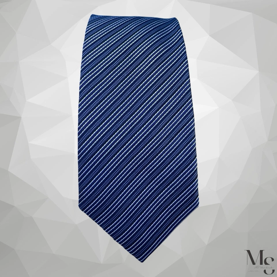 Corbata de seda a rayas azul DANIEL HECHTER Paris 59’’- 3,25" EX ESTADO Foto 3 de 4