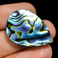 Pierre Cabochon En Coquille D'Abalone Naturelle De 27,00 Cts Libre 20x29x6mm