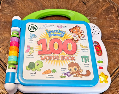 Leap Frog Learning Friends 100 Words Book English Spanish Electronic Toy - Works