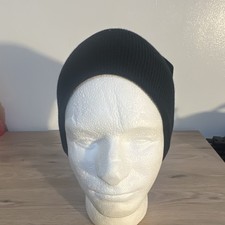 Black Solid Slouch Beanie Hat One Size Unisex Adults Winter Style Cap