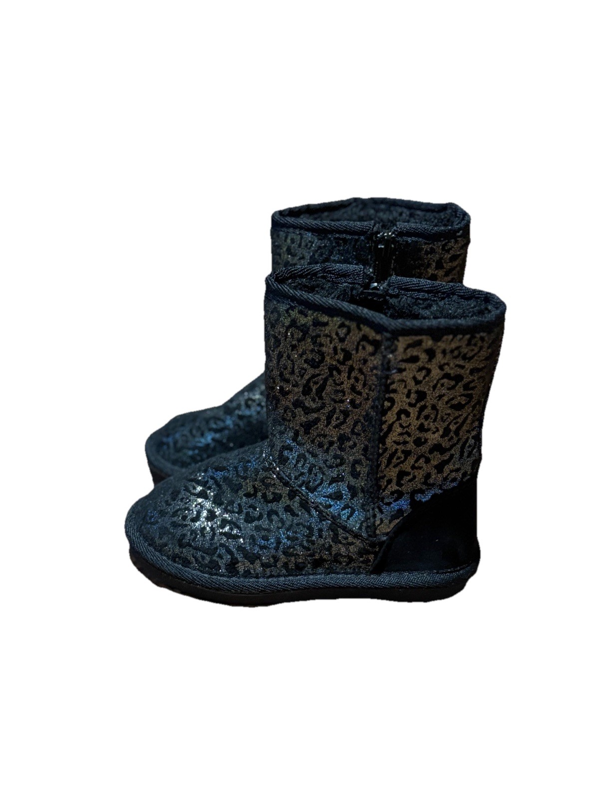 Harper Canyon Girls Black Pull On Zip Up Faux Fur Lined Boots Size 10