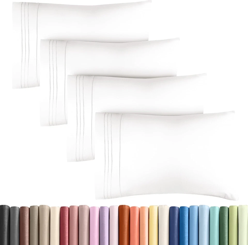 4-Piece Queen Pillowcase Set - Soft, Affordable Luxury for Sweet Dreams - Image 3 of 4