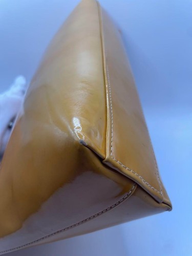 CHANEL Patent Chain Shoulder Bag Yellow Rare - Picture 6 of 8
