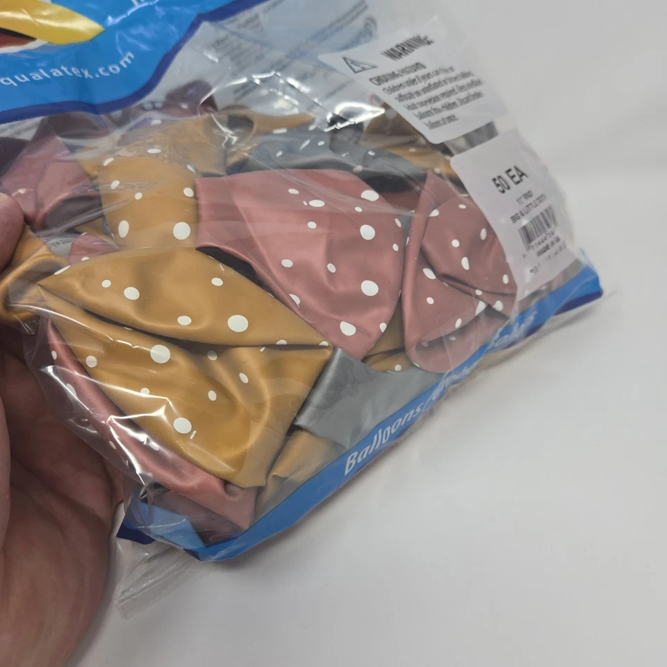 Globos 50pk Qualatex 11" Redondos Multicolor Látex "Grandes y Pequeños Puntos" Nuevos Foto 2 de 4