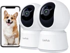 360° View 2K Pet Camera with Phone App 2 Pack, Indoor Security Camera, Baby Moni