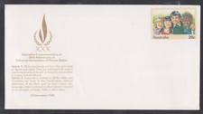 AUSTRALIA 1979 POSTAL STATIONARY ENVELOPE 30th ANNIV HUMAN RIGHTS DOCUMENT