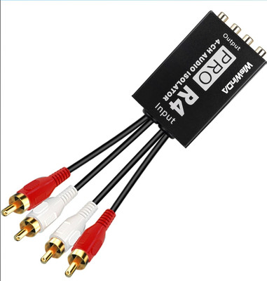 Pro 4Channels RCA Noise Filter Hum Eliminator Ground Loop Isolator (No Affect...