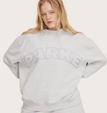 Parke Women's Varsity Mock neck Sweatshirt Gray, Oversized Size L/XL