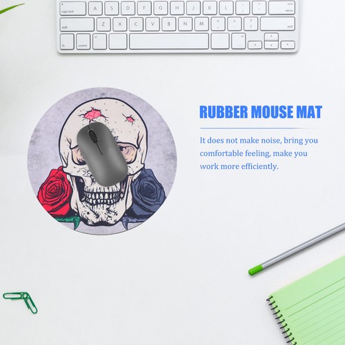 2pcs Skulls Computer Mouse Pad Round Rubber Mouse Pad for Working Gaming - 第 4/10 張圖片