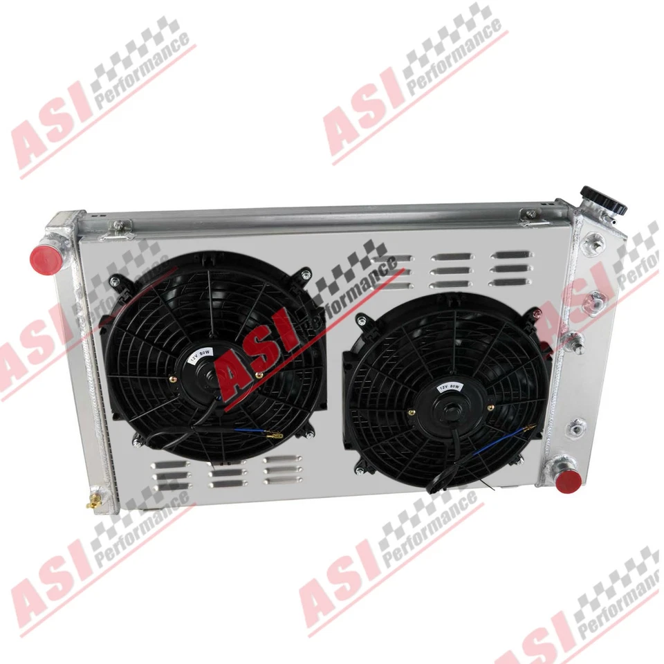 4ROW 62mm Radiator&Shroud&Fan Fit For 70-81 Chevy Camaro,78-87 Monte Carlo AT Foto 4 de 4