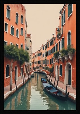 Epische Kanäle Venedig Gerahmtes Wandbild Poster Leinwanddruck Bild