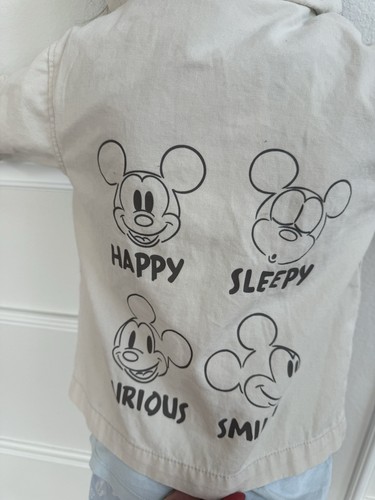 Zara Girls Disney Minnie Mouse On Back Of Cotton Canvas Button Down Top Size 3-4 - Picture 6 of 6