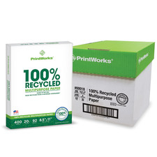 Printworks 100 papier d'imprimante recyclé 8,5 x 11 blanc - copie 20 lb polyvalent