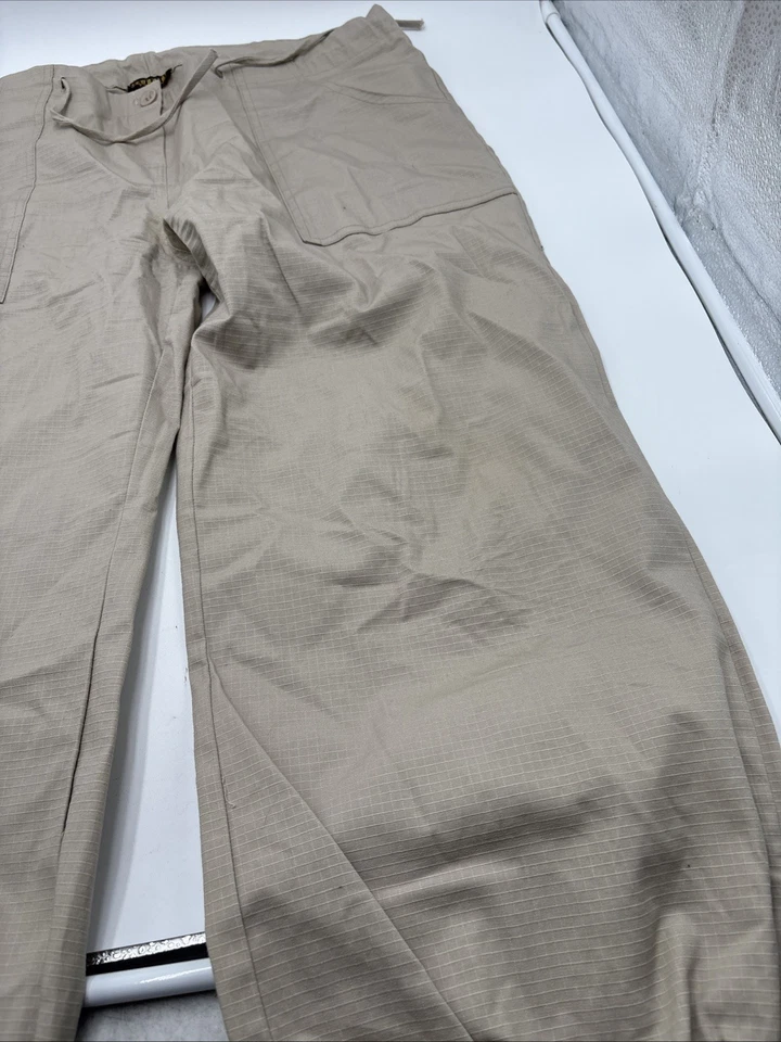 Georgiou Studio Canvas Pants Button Women’s Zipper Fly Pull Tie Tied Pant Ankle - Image 3 of 4