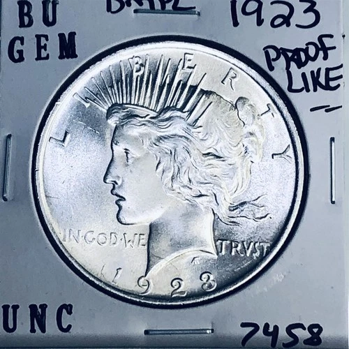 1923 P BU GEM PEACE SILVER DOLLAR UNC MS+++ U.S. MINT RARE COIN 7458